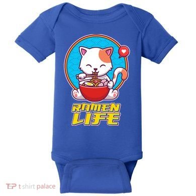 Cute Japanese Ramen Life Kitty Baby Bodysuit