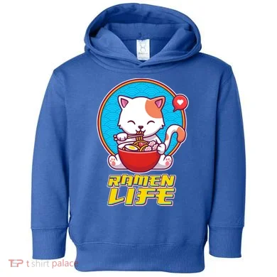 Cute Japanese Ramen Life Kitty Toddler Hoodie
