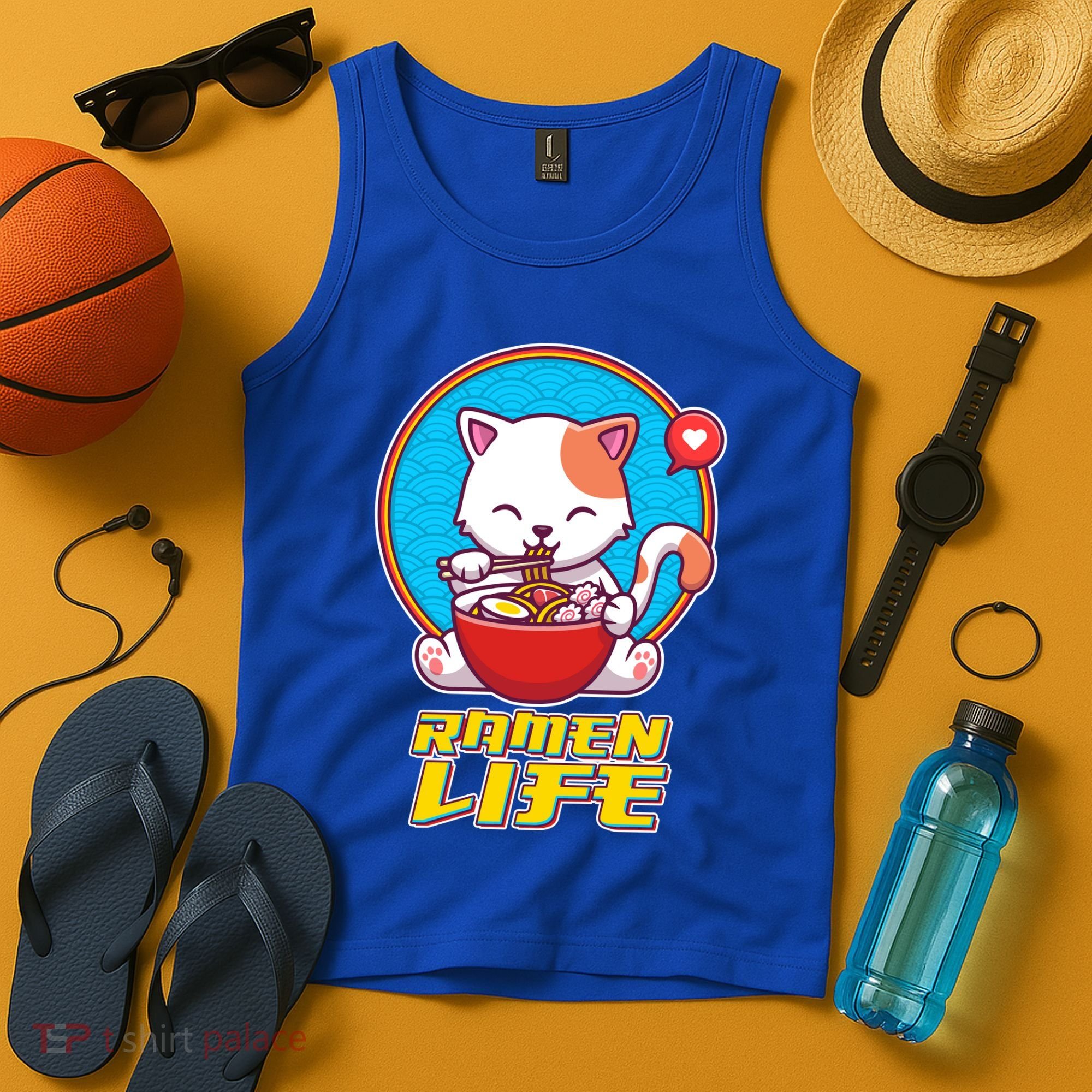 Cute Japanese Ramen Life Kitty Tank Top