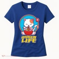 Cute Japanese Ramen Life Kitty Women's T-Shirt thumb 0