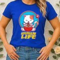 Cute Japanese Ramen Life Kitty Women's T-Shirt thumb 2