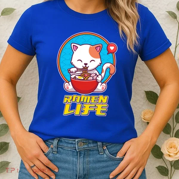 Cute Japanese Ramen Life Kitty Women's T-Shirt