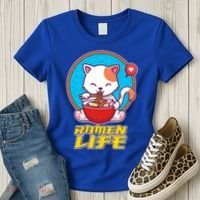 Cute Japanese Ramen Life Kitty Women's T-Shirt thumb 3