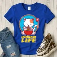 Cute Japanese Ramen Life Kitty Women's T-Shirt thumb 3