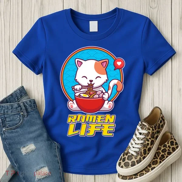 Cute Japanese Ramen Life Kitty Women's T-Shirt