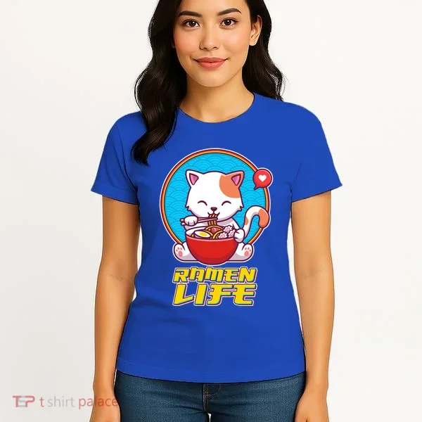 Cute Japanese Ramen Life Kitty Women's T-Shirt