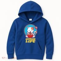 Cute Japanese Ramen Life Kitty Kids Hoodie thumb 0
