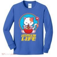 Cute Japanese Ramen Life Kitty Kids Long Sleeve Shirt thumb 0
