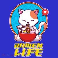 Cute Japanese Ramen Life Kitty Kids Long Sleeve Shirt thumb 2