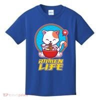 Cute Japanese Ramen Life Kitty Kids T-Shirt thumb 0