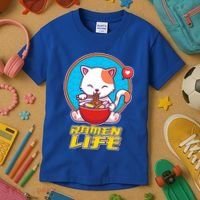 Cute Japanese Ramen Life Kitty Kids T-Shirt thumb 3