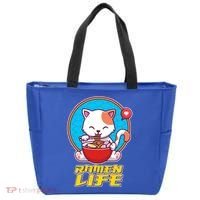 Cute Japanese Ramen Life Kitty Tote Bag thumb 0
