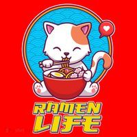 Cute Japanese Ramen Life Kitty Santa Hat thumb 1