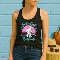 Cute Just a Girl Who Loves Bigfoot Women's Tank Top thumb 2