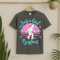 Cute Just a Girl Who Loves Bigfoot T-Shirt thumb 2