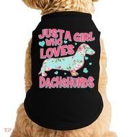 Cute Just A Girl Who Loves Dachshunds Doggie Tank thumb 0