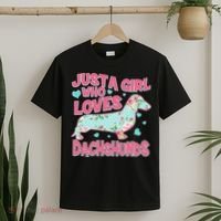 Cute Just A Girl Who Loves Dachshunds T-Shirt thumb 2