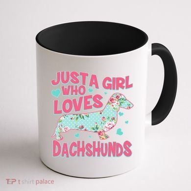 Cute Just A Girl Who Loves Dachshunds Coffee Mug back