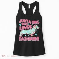 Cute Just A Girl Who Loves Dachshunds Women's Tank Top thumb 0