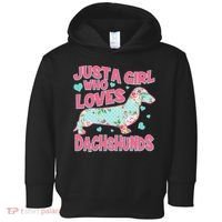 Cute Just A Girl Who Loves Dachshunds Toddler Hoodie thumb 0