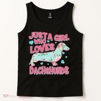 Cute Just A Girl Who Loves Dachshunds Tank Top thumb 2