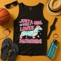 Cute Just A Girl Who Loves Dachshunds Tank Top thumb 4