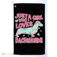 Cute Just A Girl Who Loves Dachshunds Golf Towel thumb 0