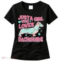 Cute Just A Girl Who Loves Dachshunds Women's T-Shirt thumb 0