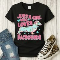 Cute Just A Girl Who Loves Dachshunds Women's T-Shirt thumb 3