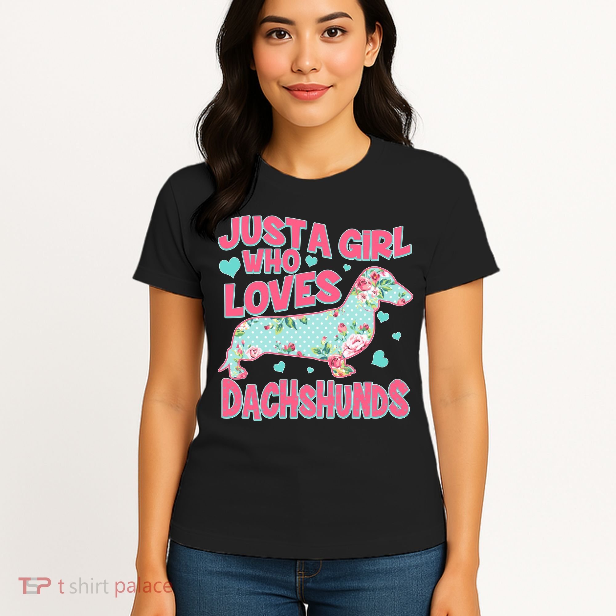 Cute Just A Girl Who Loves Dachshunds Women's T-Shirt