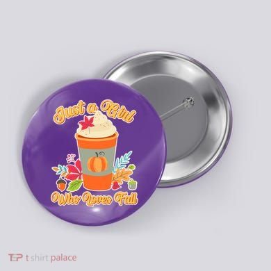 Cute Just A Girl Who Loves Fall Button