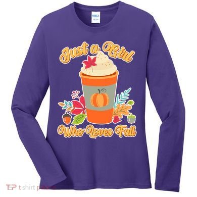 Cute Just A Girl Who Loves Fall Women's Long Sleeve Shirt