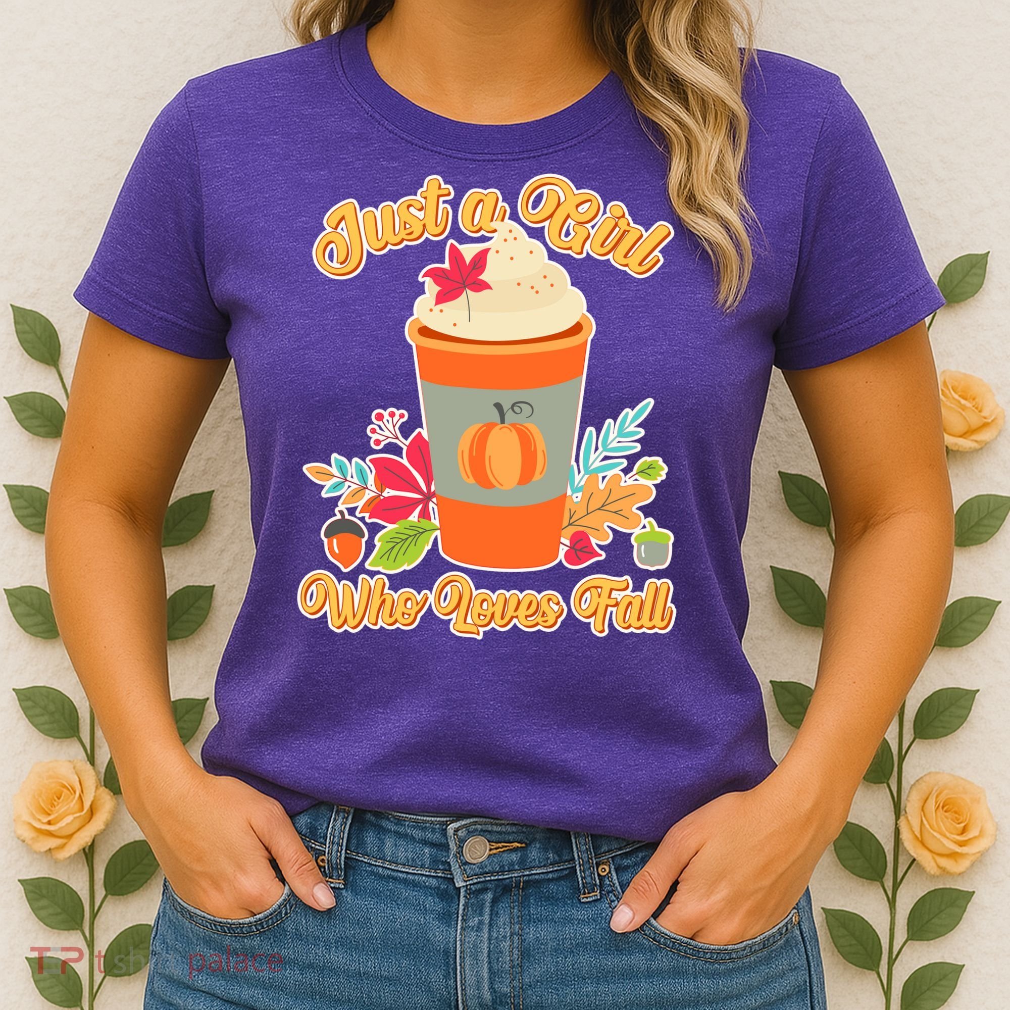 Cute Just A Girl Who Loves Fall Women's T-Shirt