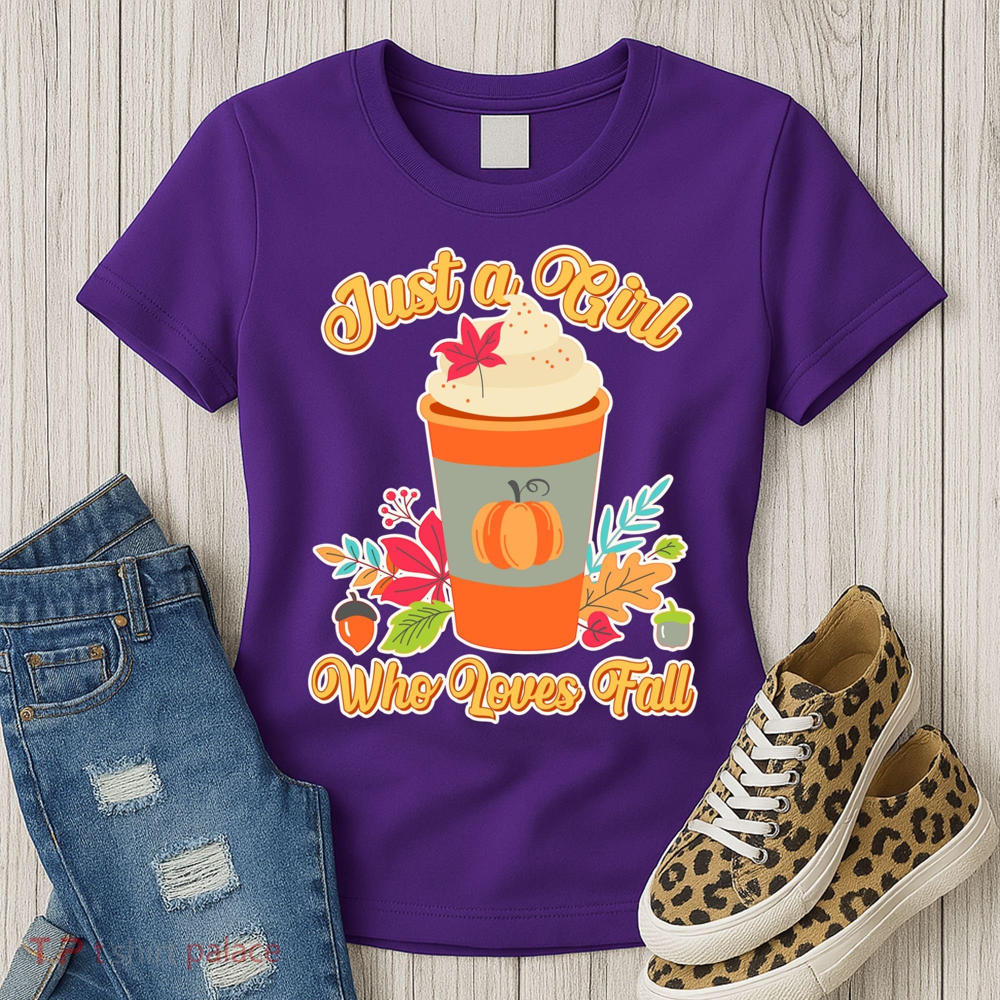 Cute Just A Girl Who Loves Fall Women's T-Shirt