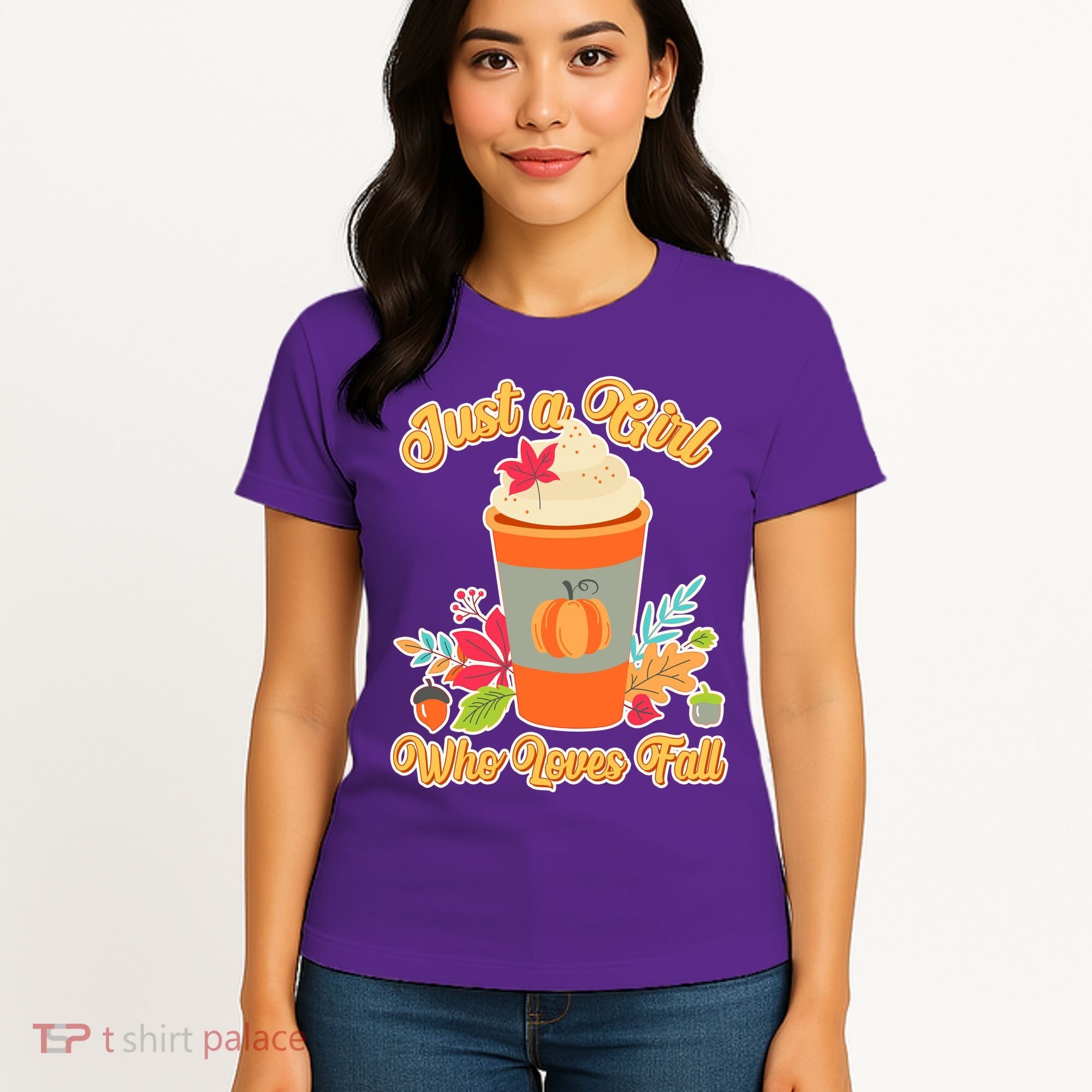 Cute Just A Girl Who Loves Fall Women's T-Shirt