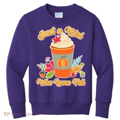 Cute Just A Girl Who Loves Fall Kids Sweatshirt