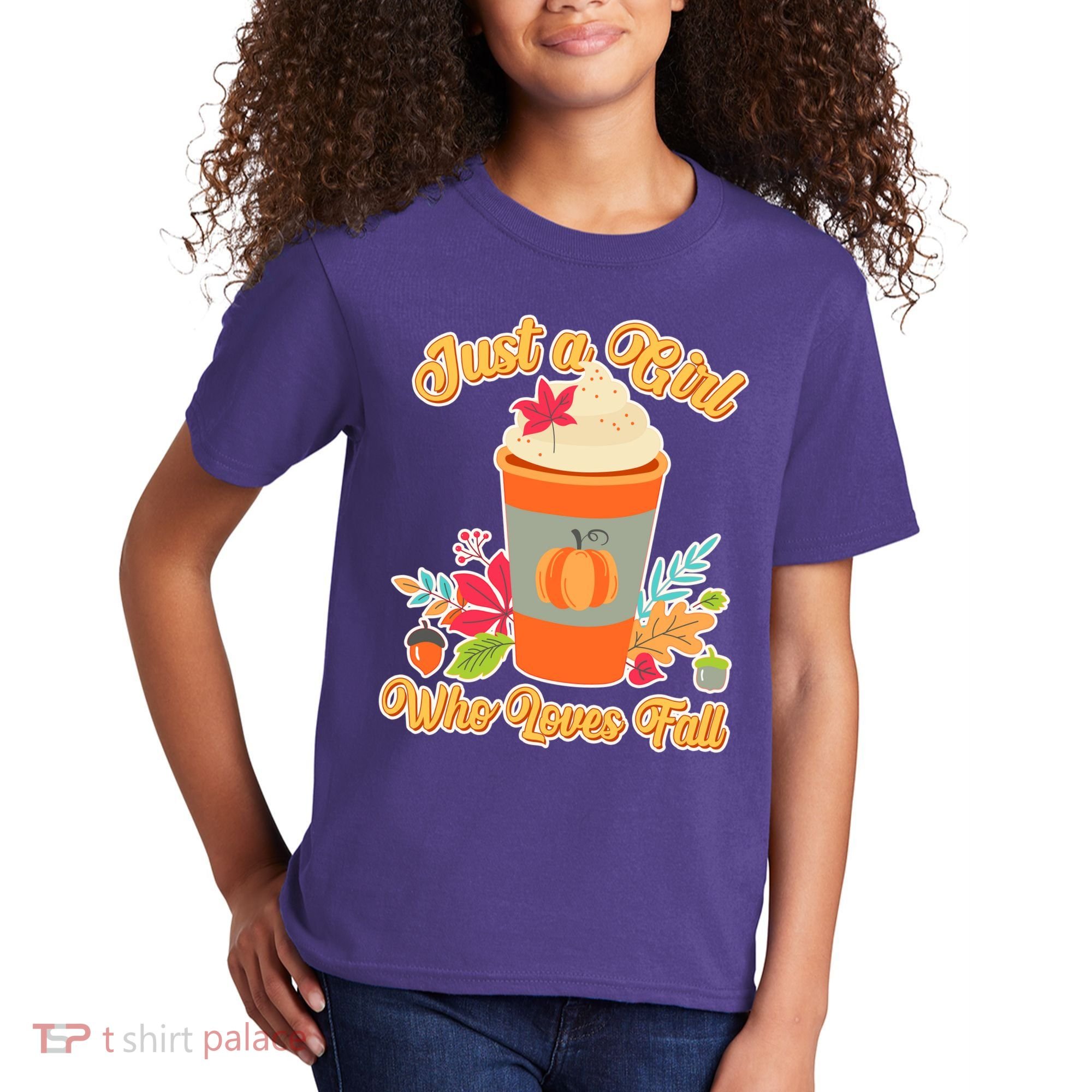 Cute Just A Girl Who Loves Fall Kids T-Shirt