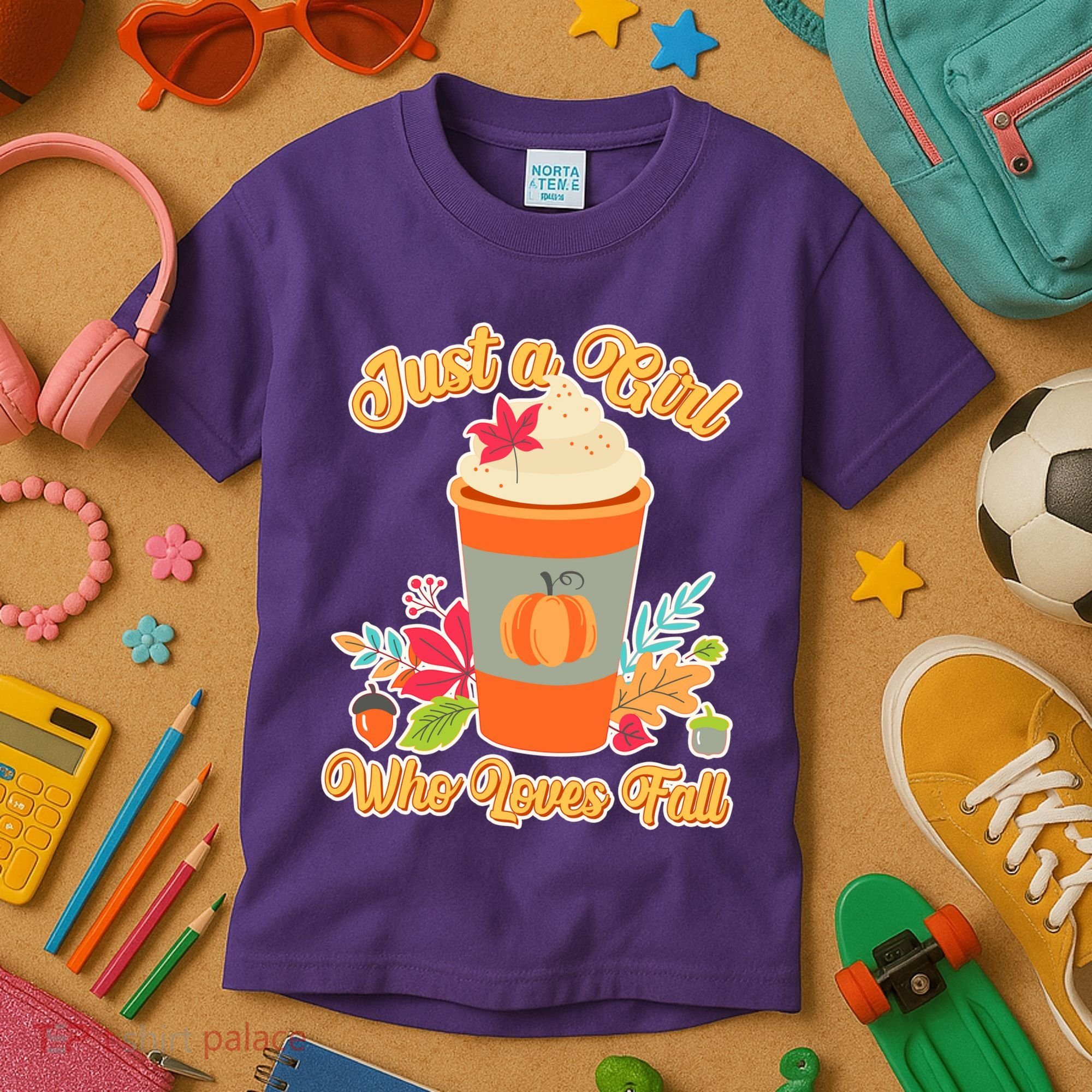 Cute Just A Girl Who Loves Fall Kids T-Shirt