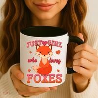 Cute Just A Girl Who Loves Foxes Coffee Mug thumb 3