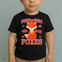 Cute Just A Girl Who Loves Foxes Toddler T-Shirt thumb 2