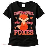 Cute Just A Girl Who Loves Foxes Women's T-Shirt thumb 0