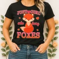 Cute Just A Girl Who Loves Foxes Women's T-Shirt thumb 2