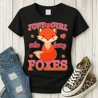 Cute Just A Girl Who Loves Foxes Women's T-Shirt thumb 3