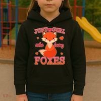 Cute Just A Girl Who Loves Foxes Kids Hoodie thumb 3