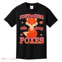 Cute Just A Girl Who Loves Foxes Kids T-Shirt thumb 0