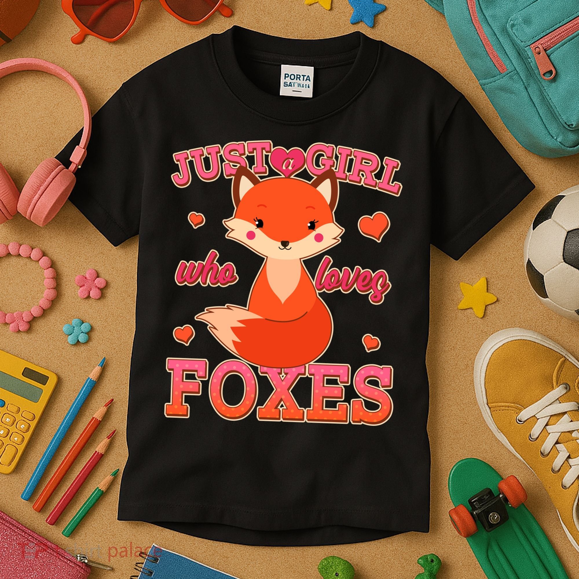 Cute Just A Girl Who Loves Foxes Kids T-Shirt