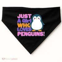 Cute Just A Girl Who Loves Penguins USA-Made Doggie Bandana thumb 0