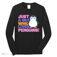 Cute Just A Girl Who Loves Penguins Long Sleeve Shirt thumb 0