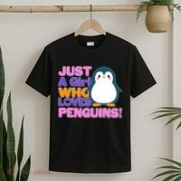 Cute Just A Girl Who Loves Penguins T-Shirt thumb 2