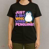 Cute Just A Girl Who Loves Penguins T-Shirt thumb 4